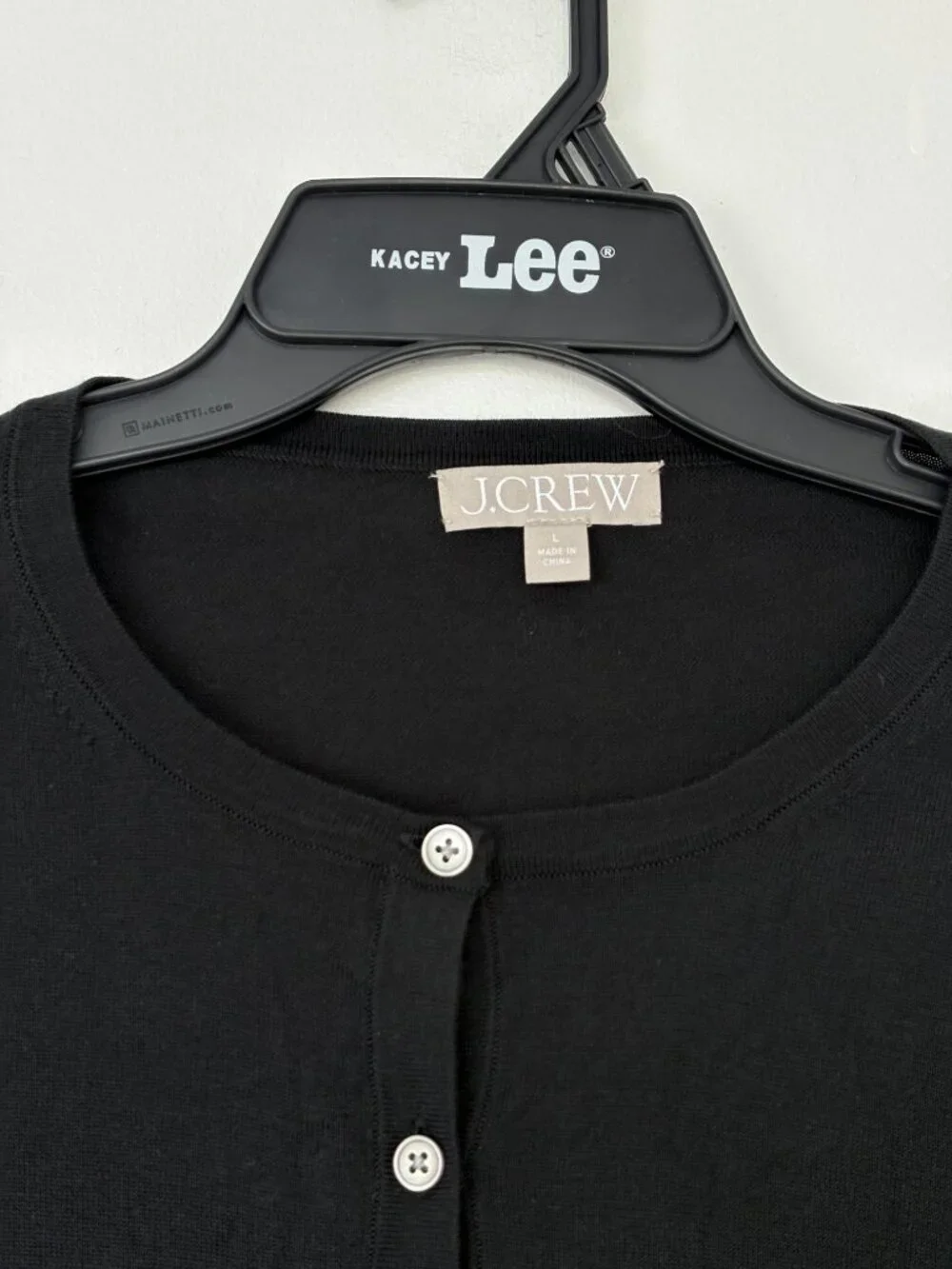 J. Crew Black Cropped Button Front Cardigan Sweater Pockets Large